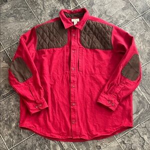 Vintage LL BEAN Sportsman's Chamois Cloth Shirt Quilted Shoulder & Elbow Patches